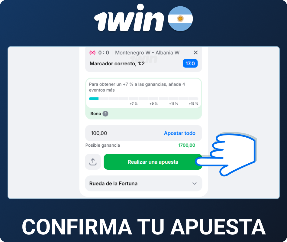 Confirmá la apuesta en 1win Argentina