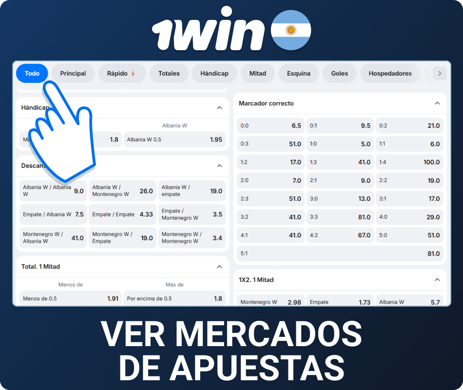 Analizá los mercados de apuestas en 1win Argentina