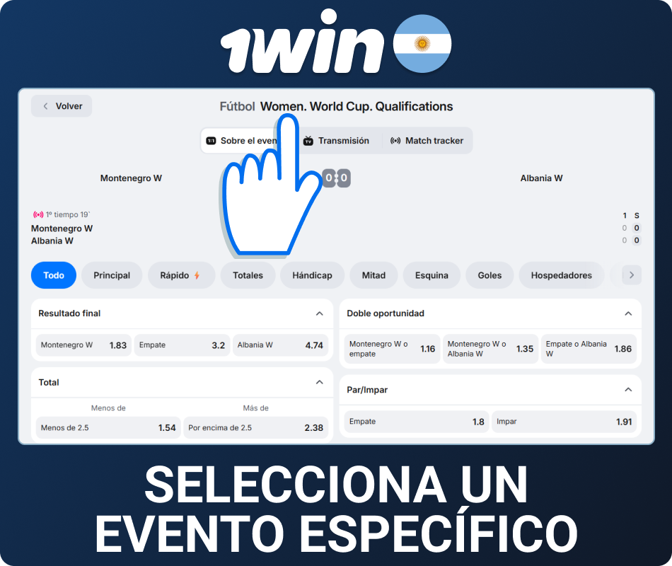 Elegí un partido para apostadores brasileños de 1win