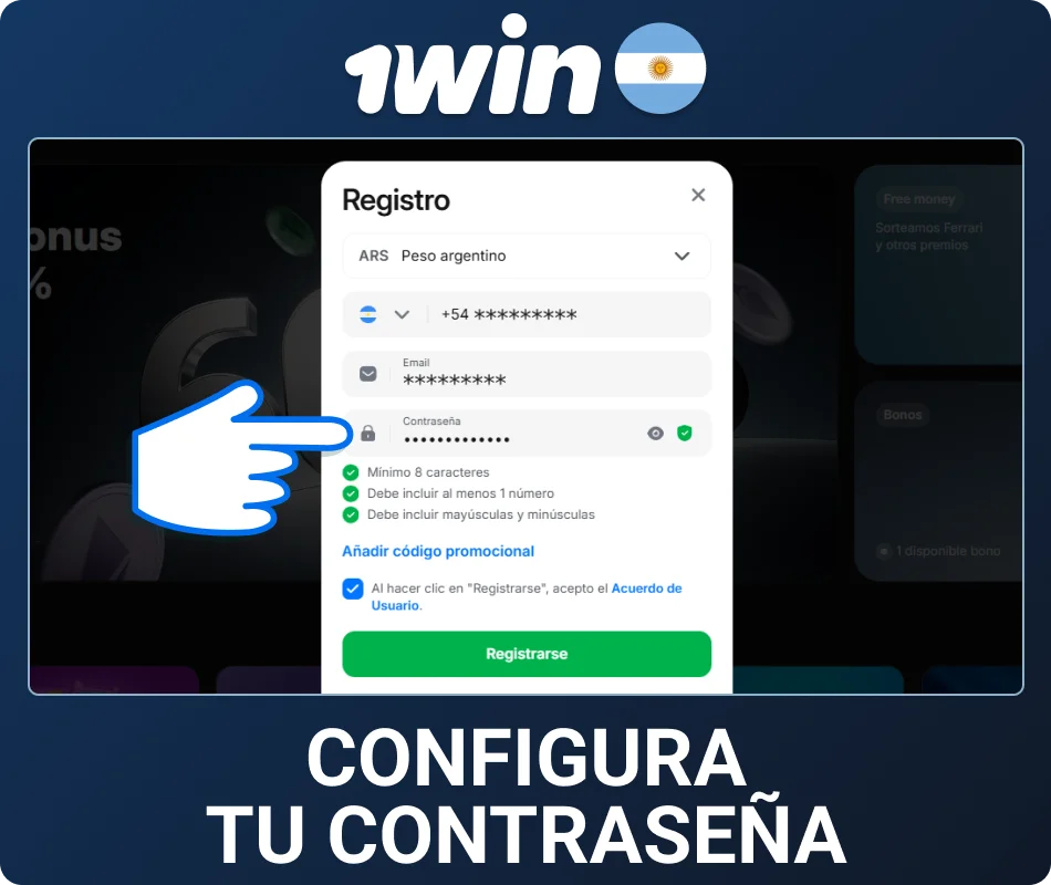Ingresá una contraseña segura en 1win Argentina